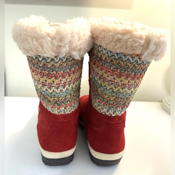 Mint BEARPAW Ophelia Boot Snow Winter Red Suede Leather Shearling Wool Lined - Picture 8 of 14
